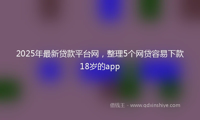 2025年最新贷款平台网，整理5个网贷容易下款18岁的app