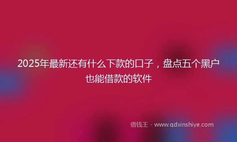 2025年最新还有什么下款的口子，盘点五个黑户也能借款的软件