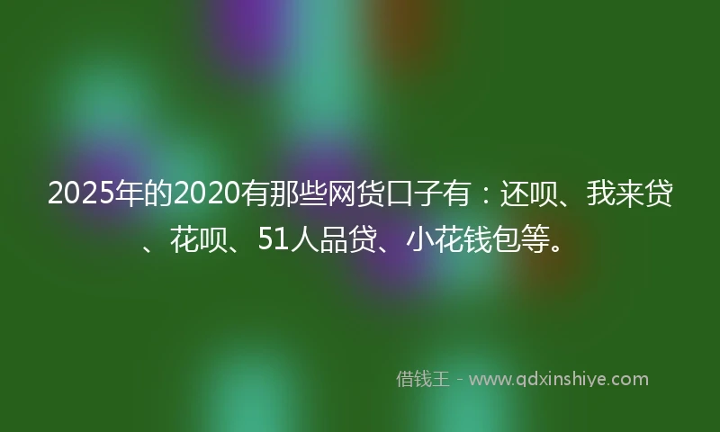 2025年的2020有那些网货口子有：还呗、我来贷、花呗、51人品贷、小花钱包等。