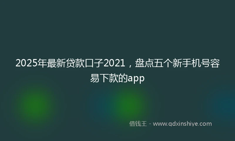 2025年最新贷款口子2021，盘点五个新手机号容易下款的app