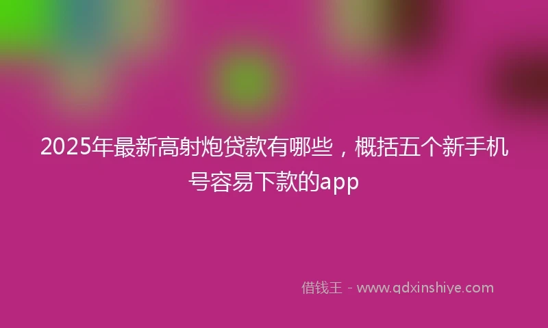 2025年最新高射炮贷款有哪些，概括五个新手机号容易下款的app