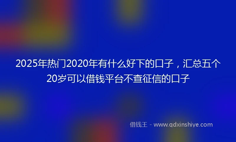 2025年热门2020年有什么好下的口子，汇总五个20岁可以借钱平台不查征信的口子