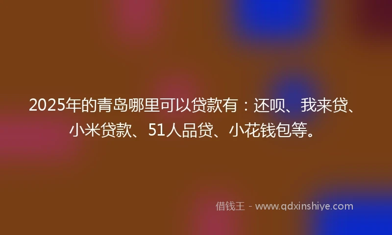2025年的青岛哪里可以贷款有：还呗、我来贷、小米贷款、51人品贷、小花钱包等。