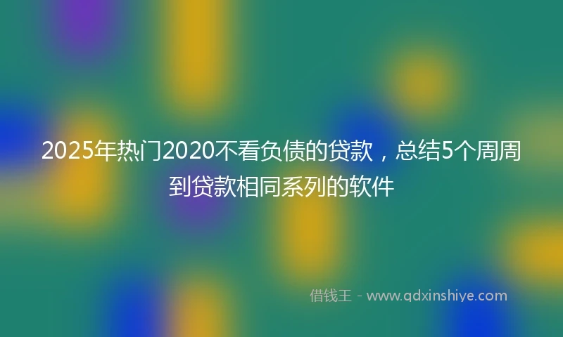 2025年热门2020不看负债的贷款，总结5个周周到贷款相同系列的软件