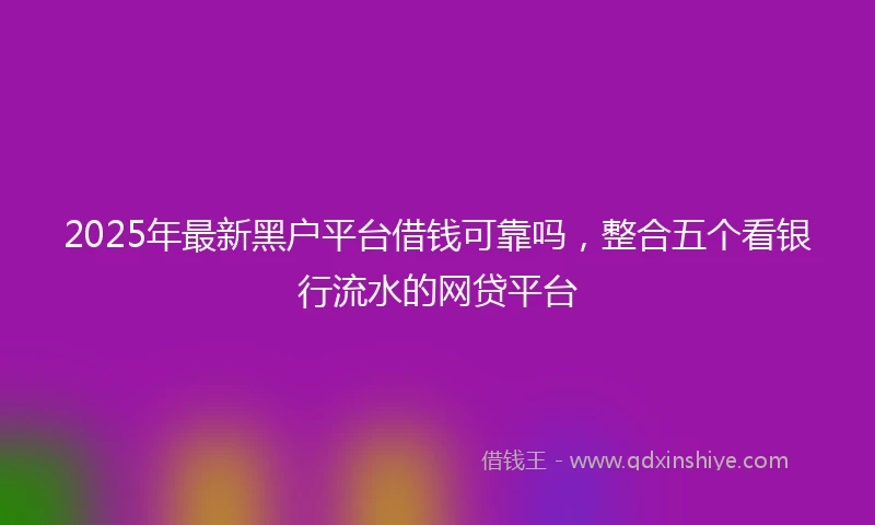 2025年最新黑户平台借钱可靠吗，整合五个看银行流水的网贷平台