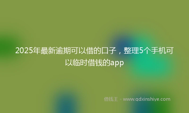 2025年最新逾期可以借的口子，整理5个手机可以临时借钱的app