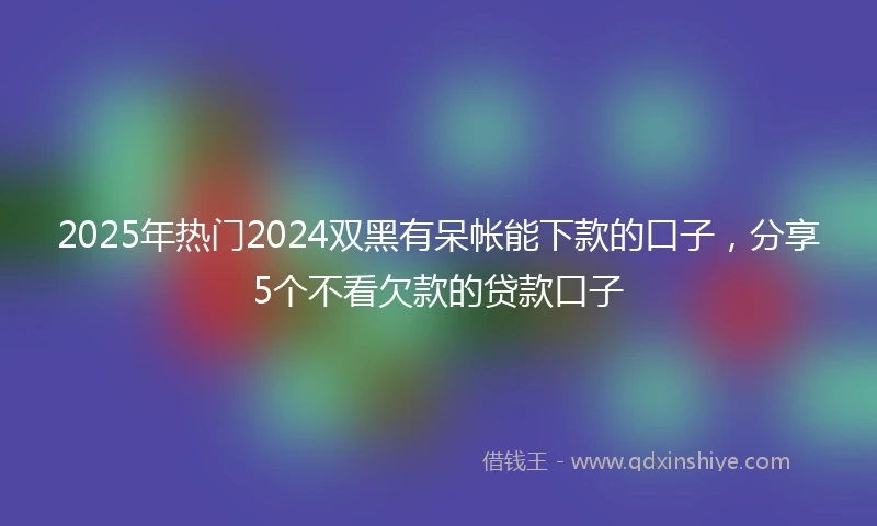 2025年热门2024双黑有呆帐能下款的口子，分享5个不看欠款的贷款口子