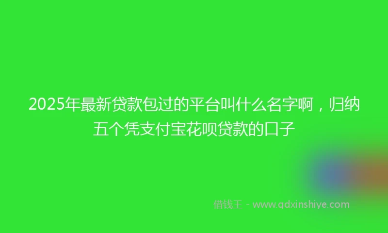 2025年最新贷款包过的平台叫什么名字啊，归纳五个凭支付宝花呗贷款的口子