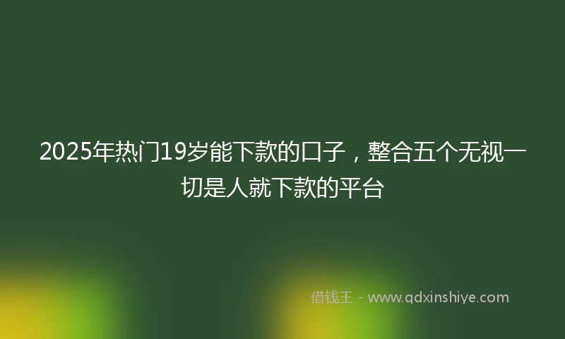 2025年热门19岁能下款的口子，整合五个无视一切是人就下款的平台