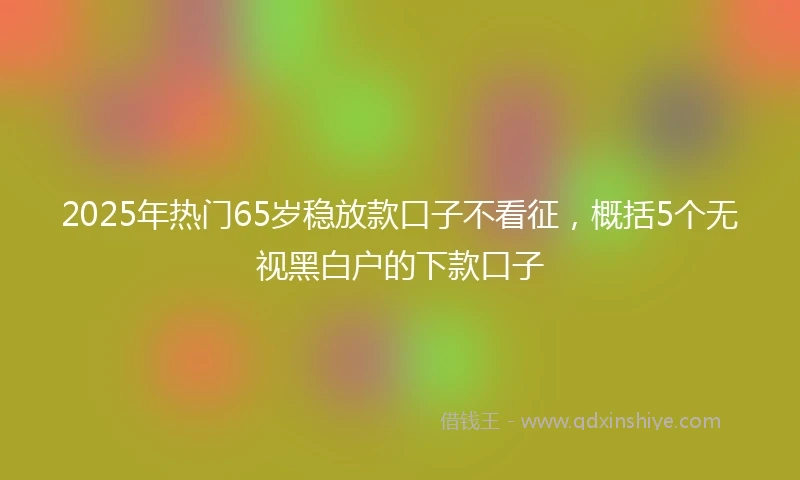2025年热门65岁稳放款口子不看征，概括5个无视黑白户的下款口子