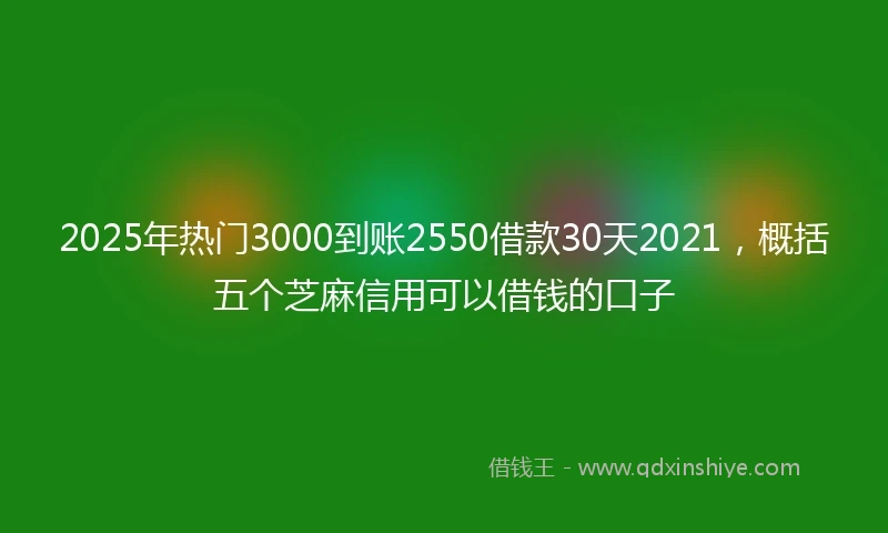 2025年热门3000到账2550借款30天2021，概括五个芝麻信用可以借钱的口子
