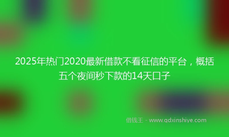 2025年热门2020最新借款不看征信的平台，概括五个夜间秒下款的14天口子
