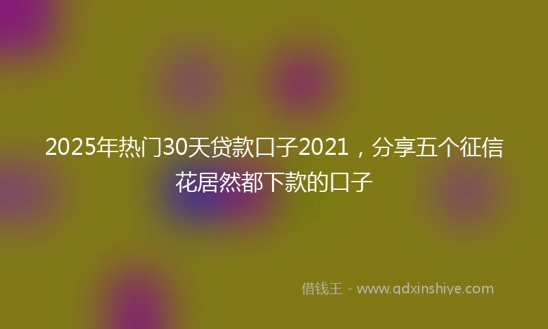 2025年热门30天贷款口子2021，分享五个征信花居然都下款的口子