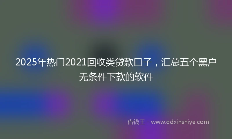 2025年热门2021回收类贷款口子，汇总五个黑户无条件下款的软件