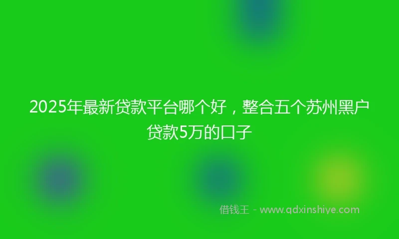 2025年最新贷款平台哪个好，整合五个苏州黑户贷款5万的口子