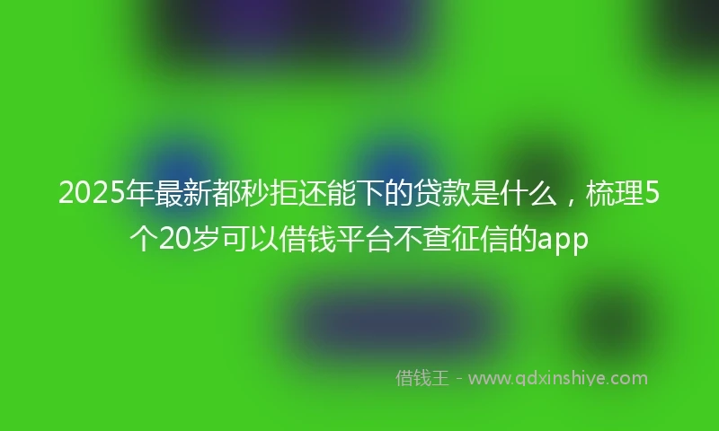 2025年最新都秒拒还能下的贷款是什么，梳理5个20岁可以借钱平台不查征信的app