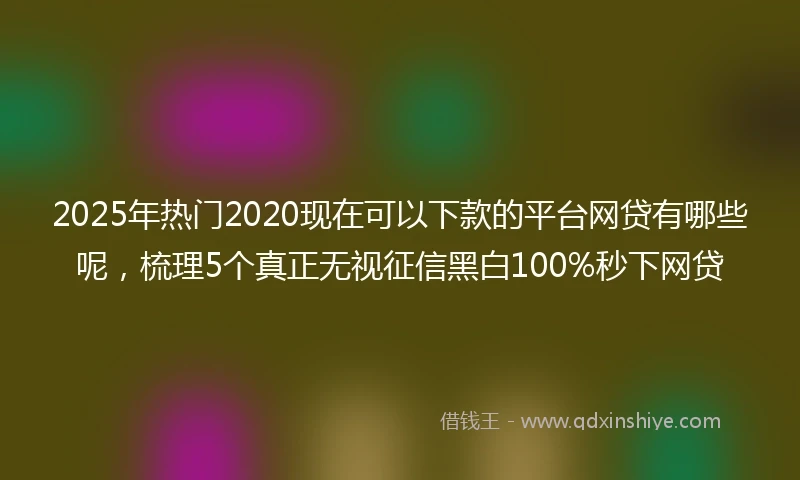 2025年热门2020现在可以下款的平台网贷有哪些呢，梳理5个真正无视征信黑白100%秒下网贷