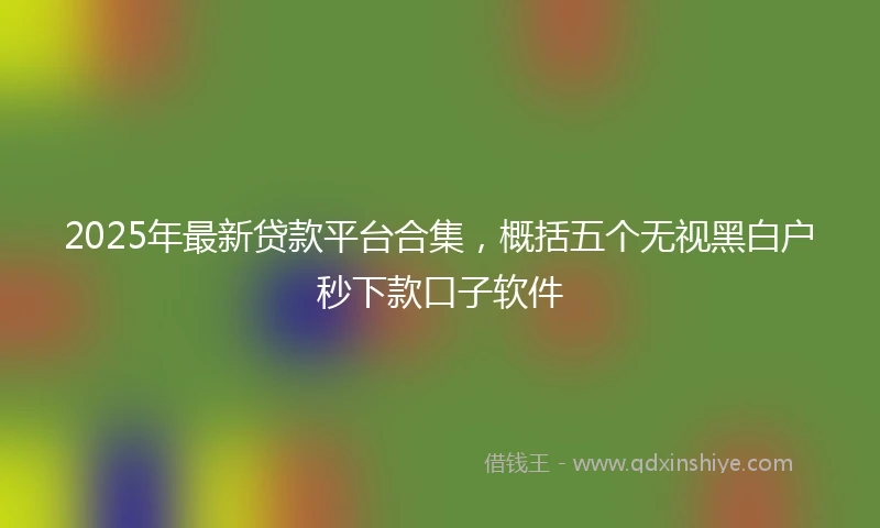 2025年最新贷款平台合集，概括五个无视黑白户秒下款口子软件
