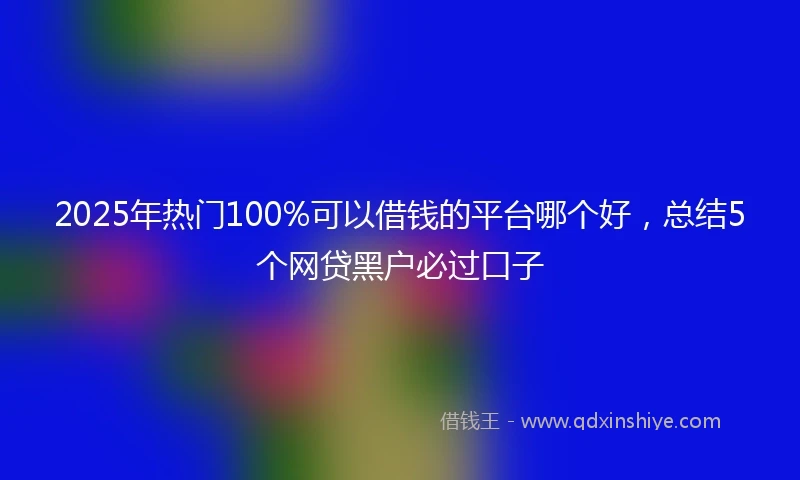 2025年热门100%可以借钱的平台哪个好，总结5个网贷黑户必过口子