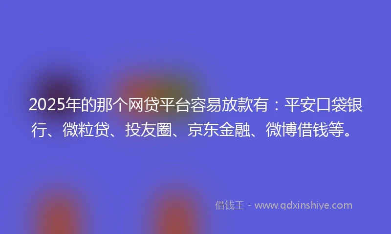 2025年的那个网贷平台容易放款有：平安口袋银行、微粒贷、投友圈、京东金融、微博借钱等。