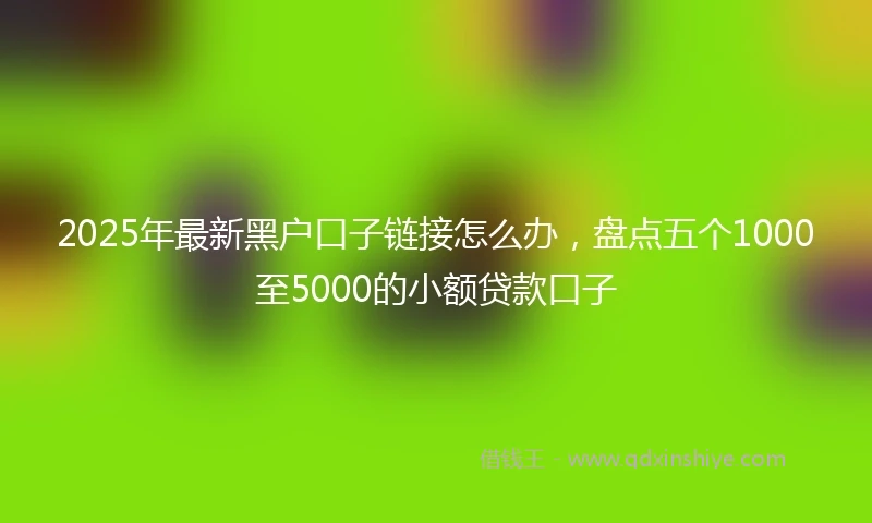 2025年最新黑户口子链接怎么办，盘点五个1000至5000的小额贷款口子