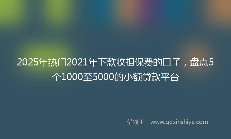 2025年热门2021年下款收担保费的口子，盘点5个1000至5000的小额贷款平台