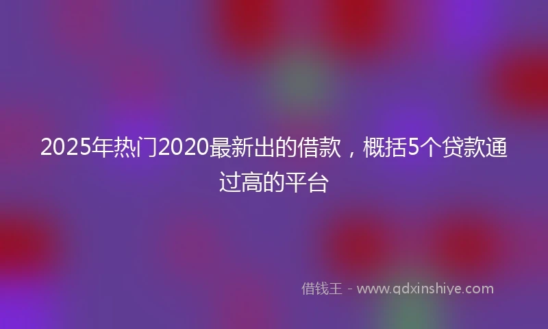 2025年热门2020最新出的借款，概括5个贷款通过高的平台