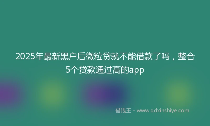 2025年最新黑户后微粒贷就不能借款了吗，整合5个贷款通过高的app