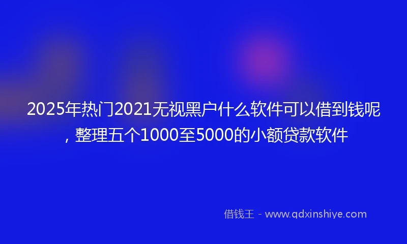 2025年热门2021无视黑户什么软件可以借到钱呢，整理五个1000至5000的小额贷款软件
