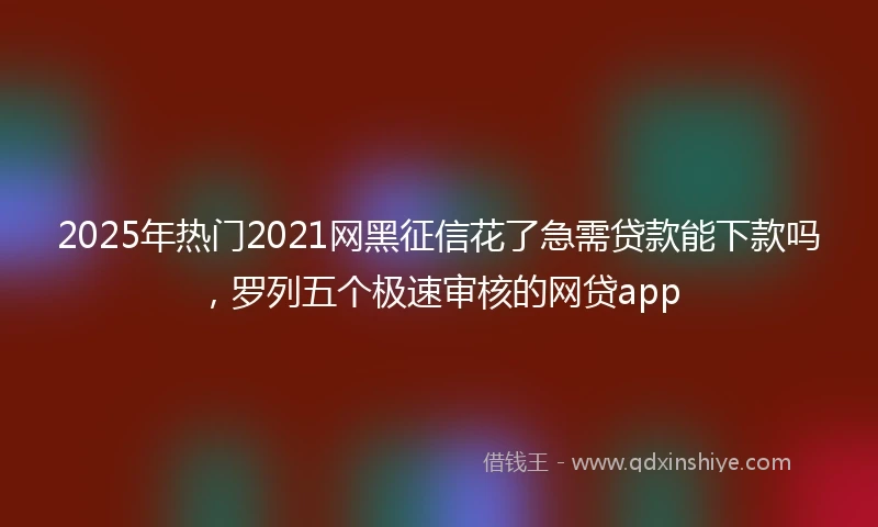 2025年热门2021网黑征信花了急需贷款能下款吗，罗列五个极速审核的网贷app