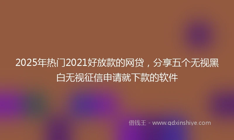 2025年热门2021好放款的网贷，分享五个无视黑白无视征信申请就下款的软件