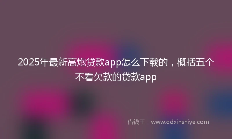 2025年最新高炮贷款app怎么下载的，概括五个不看欠款的贷款app