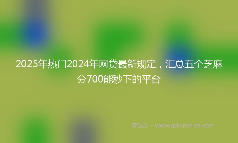 2025年热门2024年网贷最新规定，汇总五个芝麻分700能秒下的平台