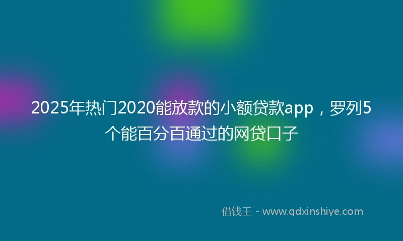 2025年热门2020能放款的小额贷款app，罗列5个能百分百通过的网贷口子