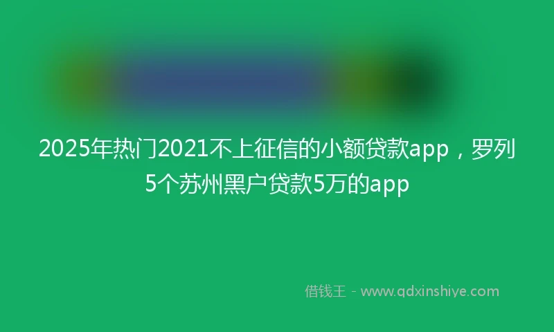 2025年热门2021不上征信的小额贷款app，罗列5个苏州黑户贷款5万的app