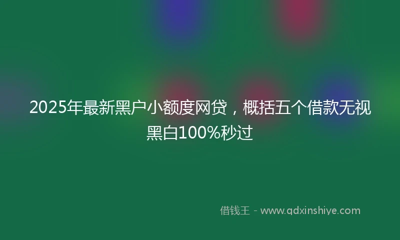 2025年最新黑户小额度网贷，概括五个借款无视黑白100%秒过