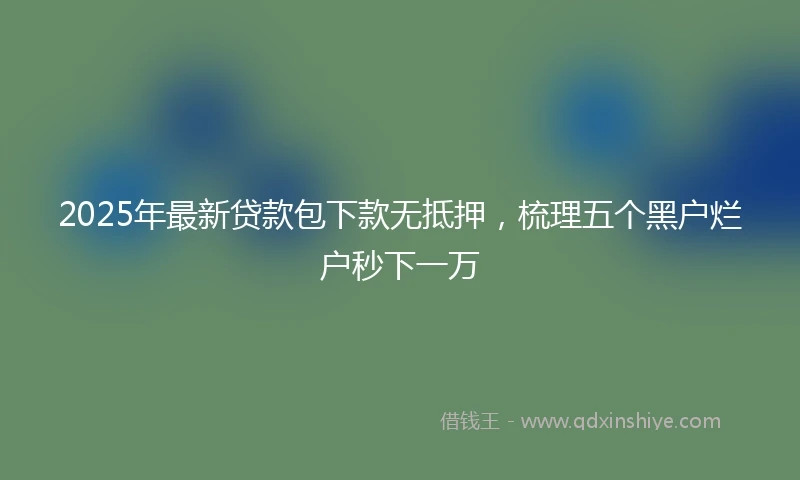 2025年最新贷款包下款无抵押，梳理五个黑户烂户秒下一万
