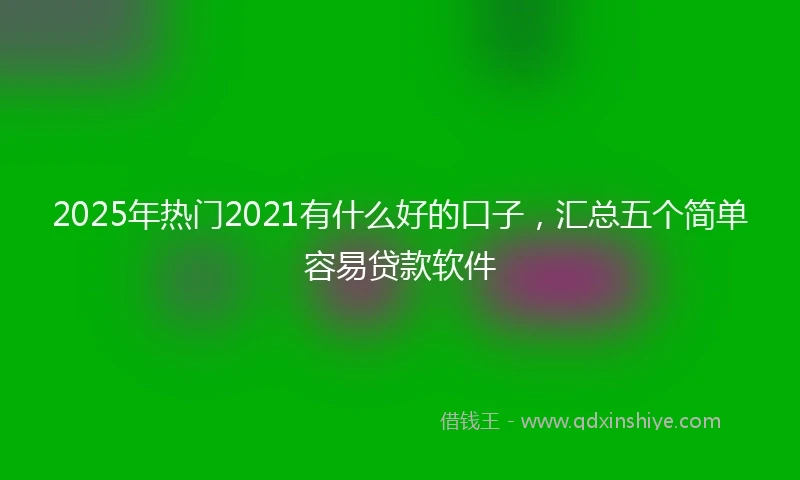 2025年热门2021有什么好的口子，汇总五个简单容易贷款软件