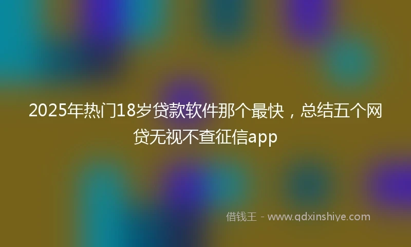 2025年热门18岁贷款软件那个最快，总结五个网贷无视不查征信app