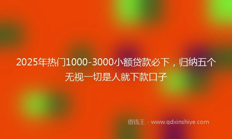 2025年热门1000-3000小额贷款必下，归纳五个无视一切是人就下款口子