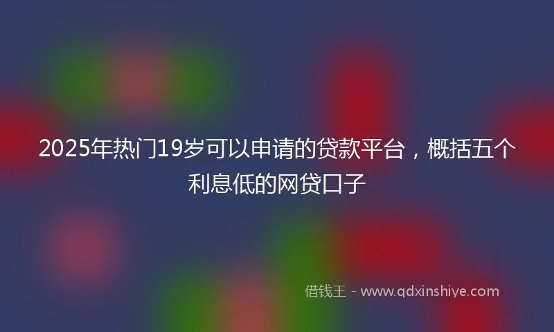 2025年热门19岁可以申请的贷款平台，概括五个利息低的网贷口子