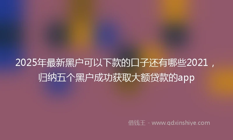 2025年最新黑户可以下款的口子还有哪些2021，归纳五个黑户成功获取大额贷款的app