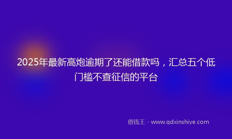 2025年最新高炮逾期了还能借款吗，汇总五个低门槛不查征信的平台