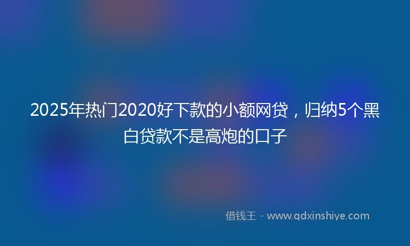 2025年热门2020好下款的小额网贷，归纳5个黑白贷款不是高炮的口子