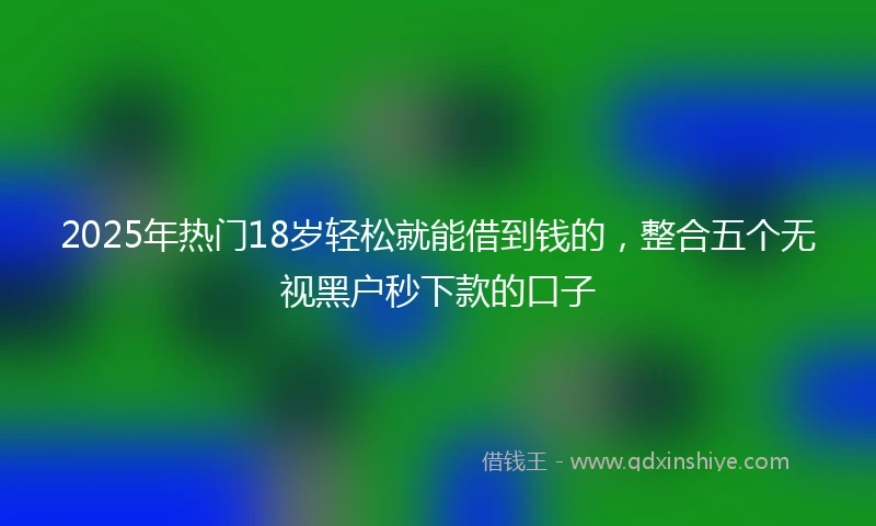 2025年热门18岁轻松就能借到钱的，整合五个无视黑户秒下款的口子