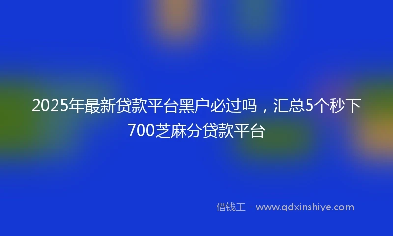 2025年最新贷款平台黑户必过吗，汇总5个秒下700芝麻分贷款平台
