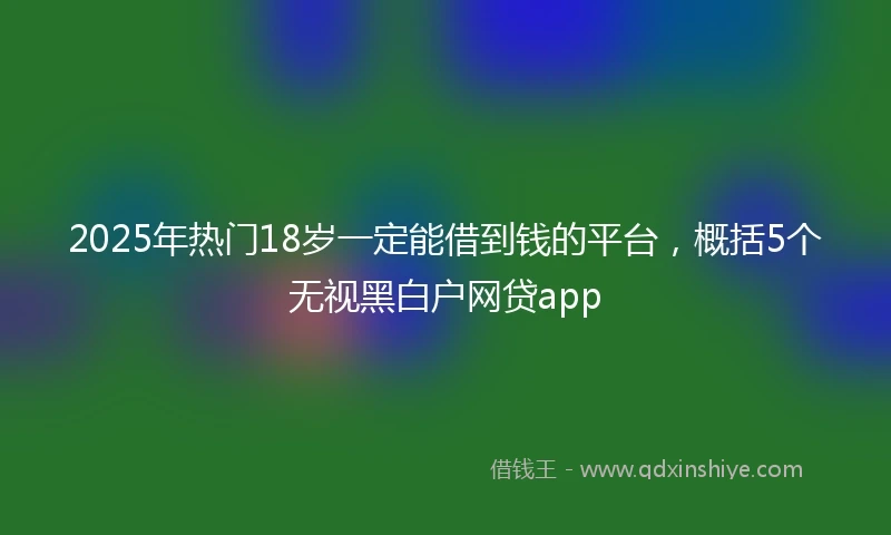 2025年热门18岁一定能借到钱的平台，概括5个无视黑白户网贷app