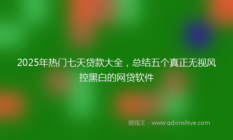 2025年热门七天贷款大全，总结五个真正无视风控黑白的网贷软件