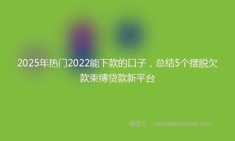 2025年热门2022能下款的口子，总结5个摆脱欠款束缚贷款新平台