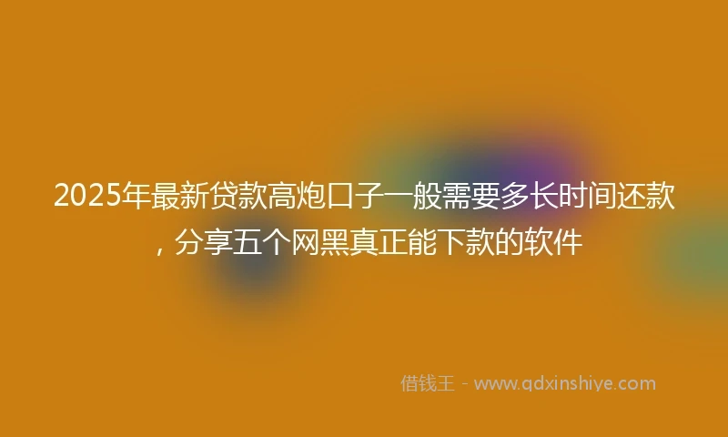 2025年最新贷款高炮口子一般需要多长时间还款，分享五个网黑真正能下款的软件